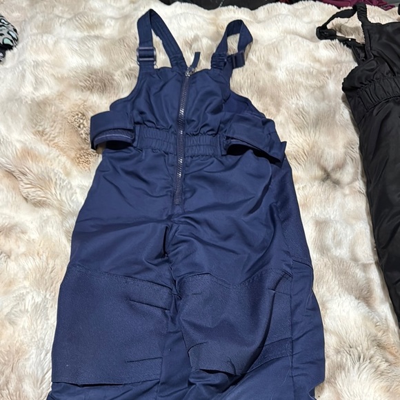 Kids' Blue and Black Snow Bibs - Picture 6 of 9